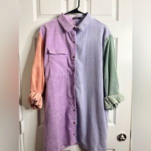 Nasty Gal oversized button down shirt size 10